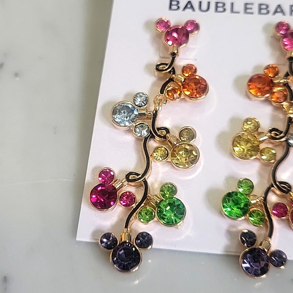 NWT DISNEY BAUBLEBAR Mickey Mouse string of lights colorful earrings - Picture 2 of 5